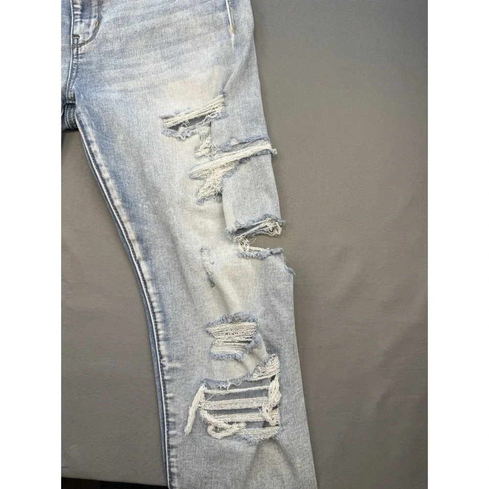 American Eagle Outfitters Hi-Rise Women's 8 S Blue Jeans Denim Ripped Distressed